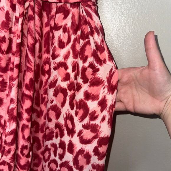 Kate Spade NWT Panthera Tie Waist Wide Leg Jumpsuit Pink Animal Print Size Large - Picture 8 of 10